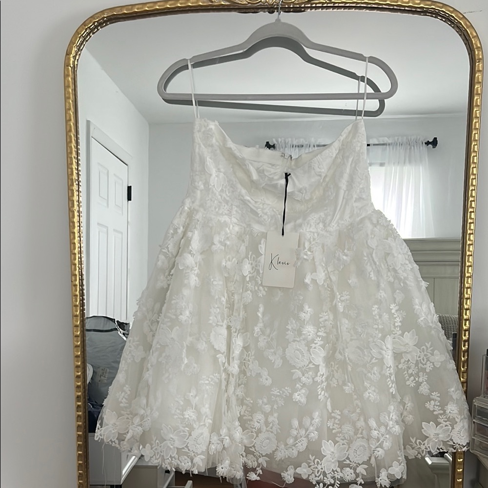 Khaite White Floral Mini Dress